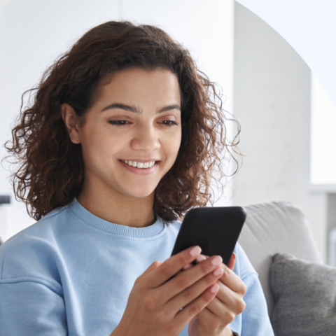 Teen looking at smartphone