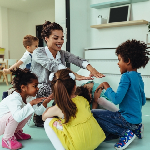 Children learning at a childcare center