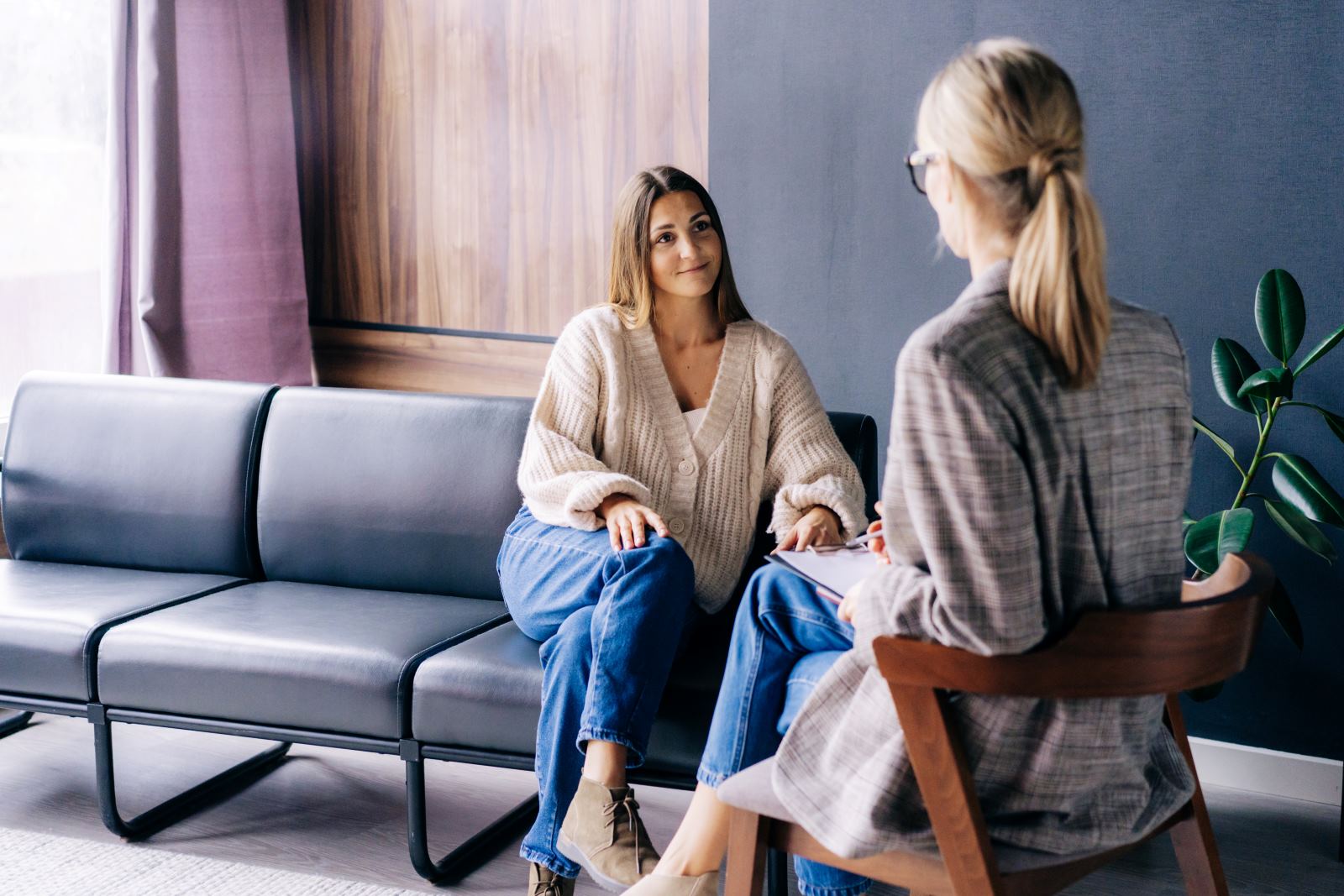 Two women in a counseling session