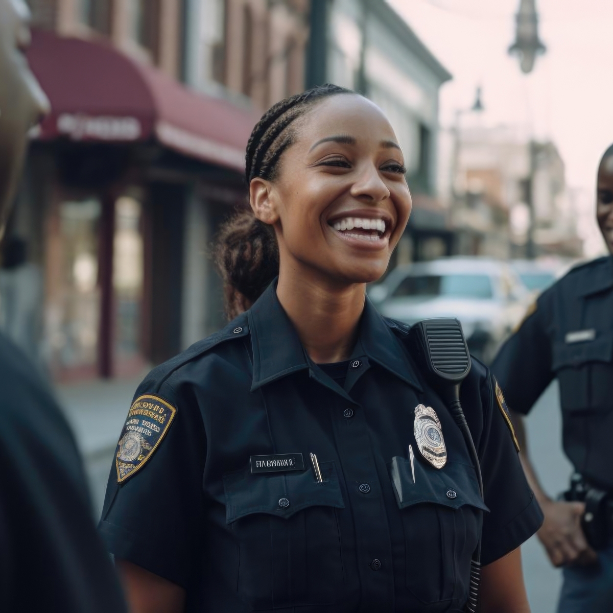 Smiling policewoman